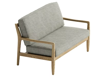 Log-style double sofa 3d model