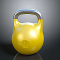 Yellow Kettlebell Fitness Equipment With Silver Handle And 24 kg Marking