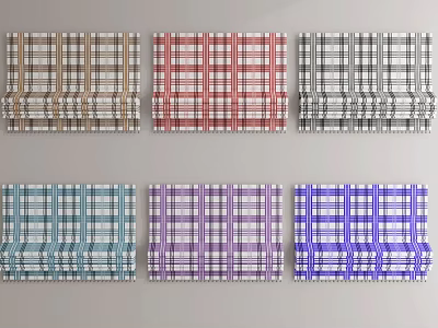 Plaid Curtains with Different Colors for Home Decoration and Living Spaces 3d model
