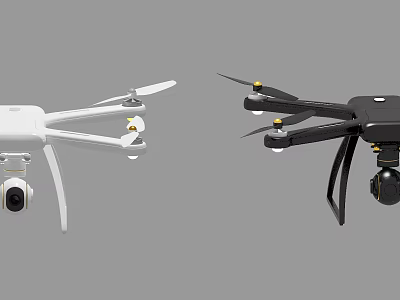 Smart Drone With White And Black Design Built In Camera 3d model