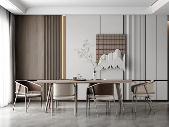 Modern Dining Table Chair Combination Dining Table Chair 3d model