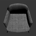 Modern Gray Fabric Accent Chair With Armrest And Orange Wooden Legs Contemporary Home Furniture Design