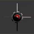 Military Rocket Weapon With Black Body Red Tip And Tail Fins Design