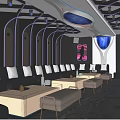 KTV Lounge with Vibrant Neon Lights Mirrored Walls Leather Sofas and Bar Counter 3d model
