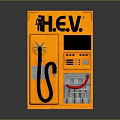 Orange H.E.V. Charger Panel With Ready Display And Charging Hose
