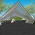 modern gallery shelf 3d model