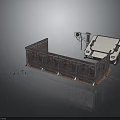 Industrial Metal Fence Enclosure Structural Design With Mechanical Platform And Equipment
