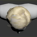 Game Movie Character 3D Head Model With Short Blonde Hair White Face And Smooth Surface