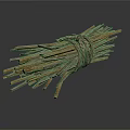 Bundle of Natural Dry Wooden Sticks Tied Securely With Thick Rope