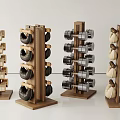 Sports Equipment Dumbbell Storage Racks With Wooden Frame And Organized Dumbbells For Fitness Gym