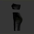 Black Strapless Top And High Waisted Fitted Skirt Fashion Outfit Set