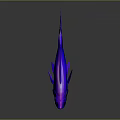 Shiny Purple And Blue Fish With Glossy Scales On Gray Background And Reflection