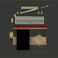Vintage Green Radio With Gold Knob Handle And Retro Classic Design Style