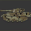 Military Tank With Camouflage Paint Skull Emblem Design And Details