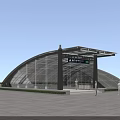 Modern Station With Glass Dome Structure Transparent Glass Walls And Canopy Roof Platform Area