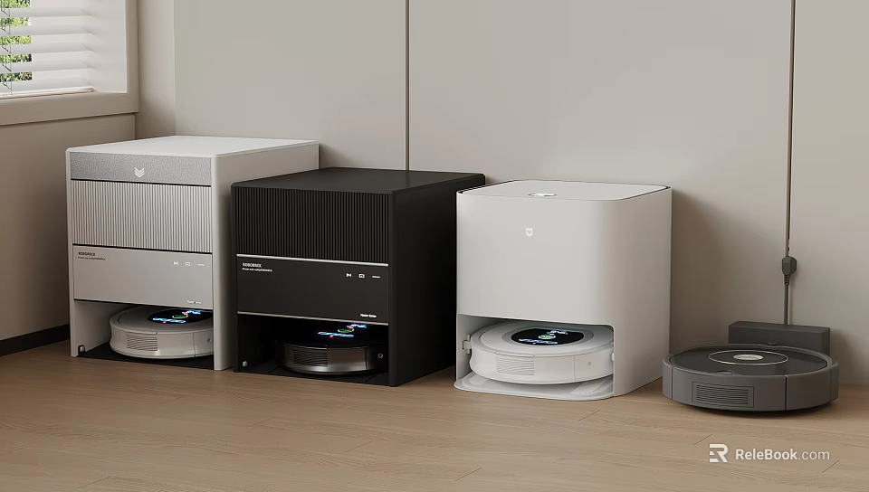 Robotic Vacuum Cleaner Charging Docks In Various Colors With Modern Design 3d model 