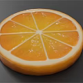 Bright Orange Slice With Juicy Pulp And Segmented Texture On Gray Background 3d model