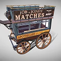 Vintage Old Fashioned Horse Drawn Carriage Job Jones' Matches Apothecary Display Signage