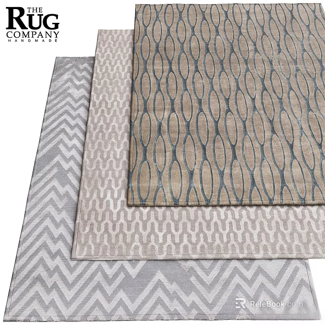 Modern Square Rugs With Geometric Patterns And Neutral Color Tones For Home Decor 3d model 