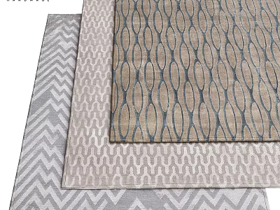 Modern Square Rugs With Geometric Patterns And Neutral Color Tones For Home Decor 3d model