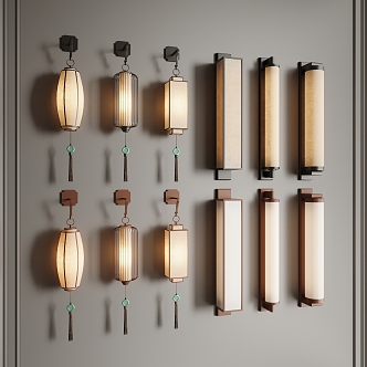 New Chinese Wall Lamp 3d model