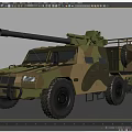 Camouflage Painted Military Tank Featuring Large Caliber Cannon Wheeled Armored Body And Roof Mounted Equipment