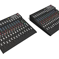 Professional Commercial Audio Mixer Control Panel With Multiple Knobs Faders Inputs 3d model