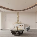 Modern Duplex Living Room With Open Space Recessed Lighting And Arched Bookshelf