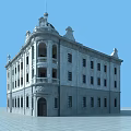 European Classical Architecture Featuring Stone Facade Arched Windows Ornate Balcony And Dome Roof