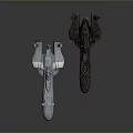 Sci Fi Spaceship Models With Light Gray And Dark Red Accent Detailed Structural Designs 3d model