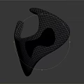 Black Protective Face Guard With Mesh Texture And Ergonomic Design Structure 3d model