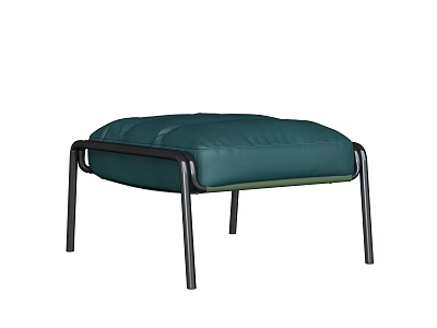 Dark Green Leisure Chair With Padded Seat And Black Metal Legs Modern Design 3d model
