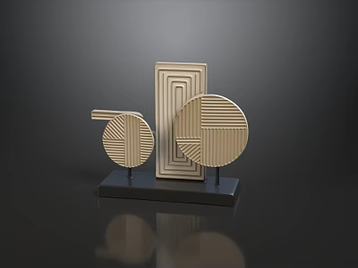 Modern Light Luxury Sofa And Coffee Table Combination With Stylish Geometric Textured Home Decoration 3d model