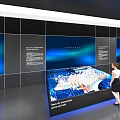 Commercial Display Equipment With Interactive Model And Large Screens In Exhibition 3d model