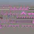 Pink Structural Design Featuring Seating Areas Railings And Equipment Layout