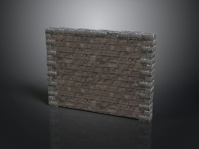 Architectural Brick Wall Structure With Textured Gray Bricks And Mortar Joints 3d model
