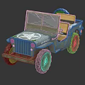 Vintage Green Military Jeep Model With Open Top And Star Emblem