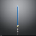 Modern Blue Spire Decorative Structure With White Base And Yellow Accent