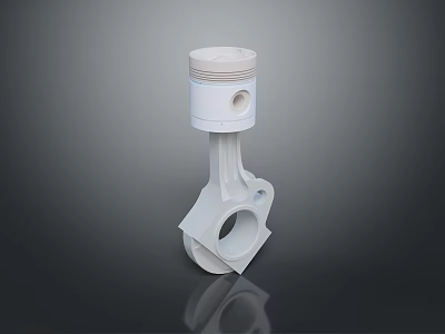 Mechanical Engine Piston Connecting Rod Assembly With Cylindrical Head And Metallic Structure 3d model
