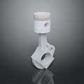 Mechanical Engine Piston Connecting Rod Assembly With Cylindrical Head And Metallic Structure 3d model