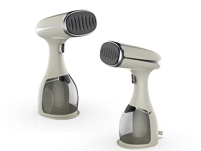 Two Modern Handheld Garment Steamers As Daily Use Appliances With Transparent Water Tanks 3d model