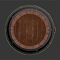 Rustic Wooden Barrel With Metal Hoops And Textured Wood Staves