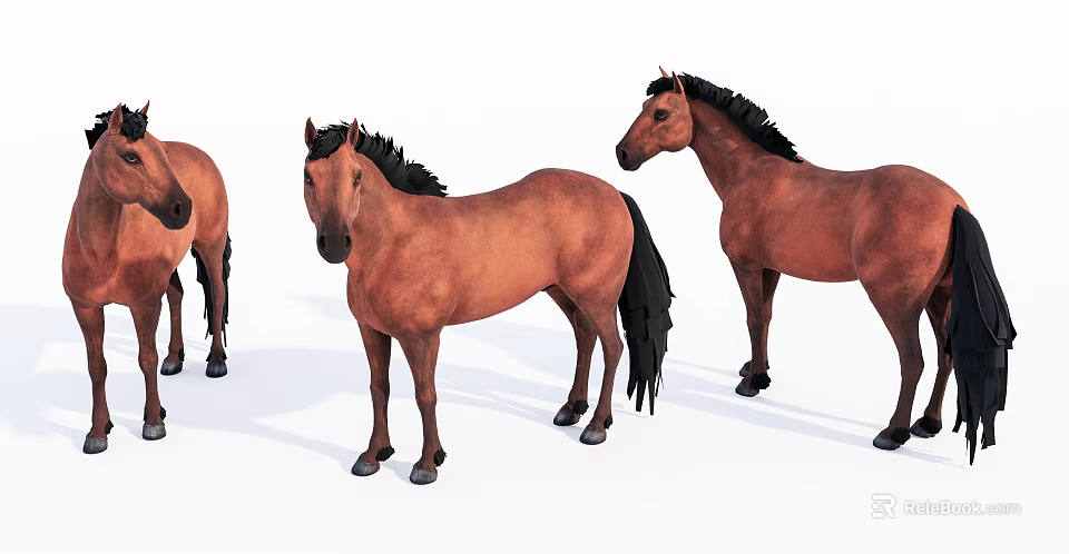 Reptile Figurines In Different Standing Poses On White Background 3d model 
