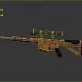 Modern Tactical Sniper Rifle With Orange Body Black Components And Scope