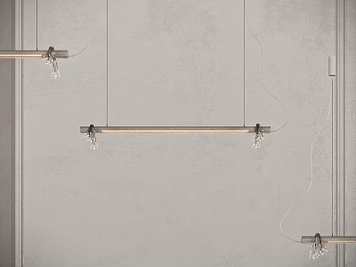 Minimalist Modern Pendant Lights With Long Metal Bar Design For Kitchen Ceiling 3d model