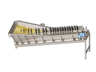 Stainless Steel Inclined Industrial Equipment with Multiple Channels for Materials Sorting 3d model