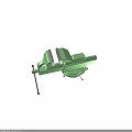 Green Bench Vise With Adjustable Jaws Swivel Base And Handle