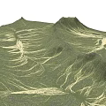 Natural Garden Landscape With Rolling Mountain Ranges And Stream Like Patterns 3d model