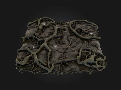 Natural Stone Wood Texture With Intertwined Vine Like Patterns And Rough Surface 3d model