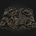 Natural Stone Wood Texture With Intertwined Vine Like Patterns And Rough Surface